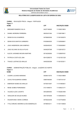 2&ordf; Chamada da Lista de Espera