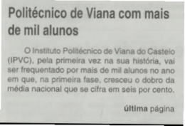 Politécnico de Viana com mais