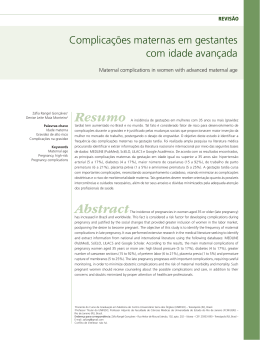 Complica&ccedil;&otilde;es maternas em gestantes com idade avan&ccedil;ada