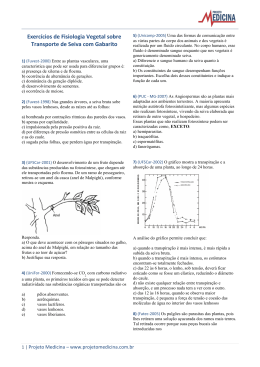 Transporte de Seiva - Exerc&iacute;cios