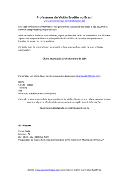 Professores de Viol&atilde;o Erudito no Brasil