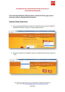 Procedimento para do Gerador de Provas na vers&atilde;o DVD