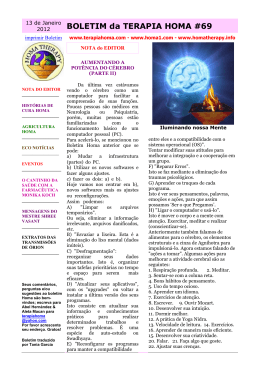 BOLETIM da TERAPIA HOMA #69