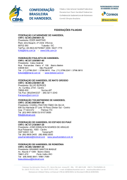 FEDERA&Ccedil;&Otilde;ES FILIADAS Rua: J&uacute;lio Boppr&eacute;, n&ordm; 2326 Oficinas