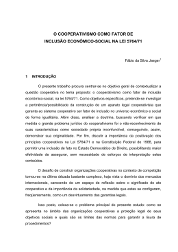 o cooperativismo como fator de inclusão econômico