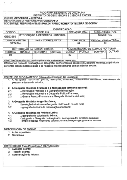 Introdu&ccedil;&atilde;o &agrave; Geografia Hist&oacute;rica