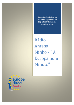 Rádio Antena Minho - “ A Europa num Minuto”