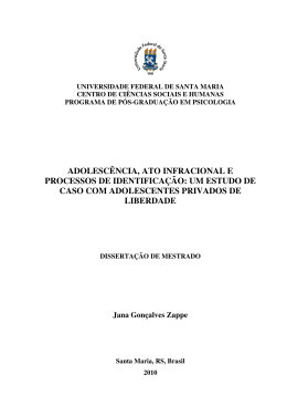 adolescência, ato infracional e processos de identificação