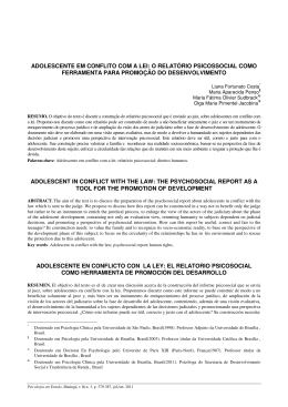 adolescente em conflito com a lei: o relat&oacute;rio psicossocial