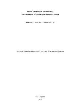 Aconselhamento pastoral em casos de abuso sexual