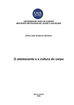 O Adolescente e a Cultura do Corpo