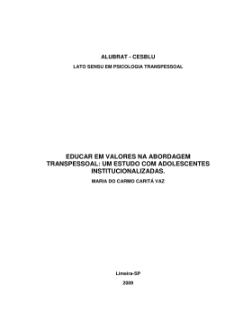 educar em valores na abordagem transpessoal: um estudo