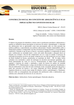 construção social do conceito de adolescência e suas implicações