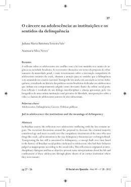 as institui&ccedil;&otilde;es e os sentidos da delinqu&ecirc;ncia