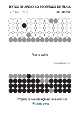 F&iacute;sica na cozinha - Instituto de F&iacute;sica