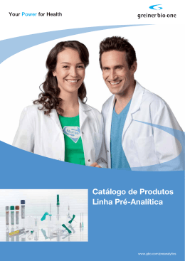 Cat&aacute;logo de Produtos Linha Pr&eacute;-Anal&iacute;tica - Greiner Bio-One