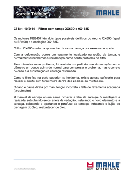 CT Nr.: 10/2014 - Filtros com tampa OX69D e OX168D Os motores