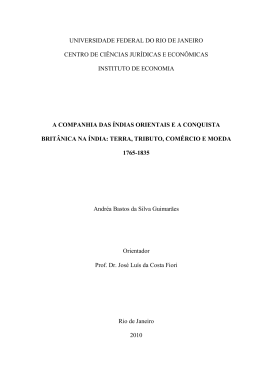 A Companhia das &Iacute;ndias Orientais e a Conquista Brit&acirc;nia na &Iacute;ndia
