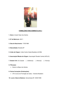 FORMUL&Aacute;RIO PARA NOMINATA 2015.1 1. Aluno: Ismael C&eacute;sar