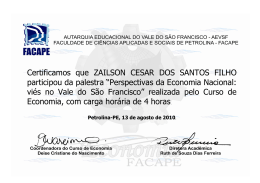Certificamos que ZAILSON CESAR DOS SANTOS FILHO