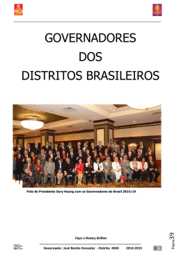 GOVERNADORES DOS DISTRITOS BRASILEIROS