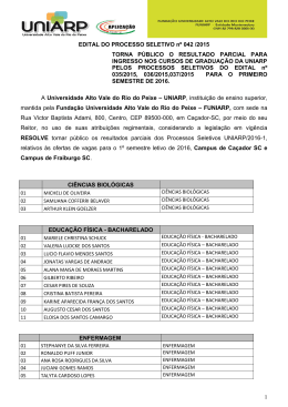 1 EDITAL DO PROCESSO SELETIVO n&ordm; 042 /2015 TORNA