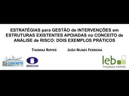 Estrat&eacute;gias para Gest&atilde;o de Interven&ccedil;&otilde;es em Estruturas
