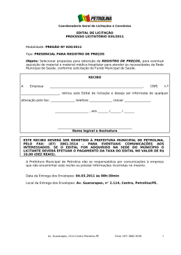 EDITAL DE PREG&Atilde;O (PRESENCIAL)