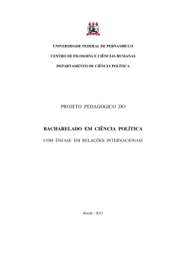 Projeto Pedag&oacute;gico - Universidade Federal de Pernambuco