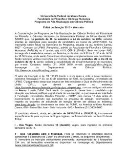 Mestrado em Ciência Política - Departamento de Ciência Política