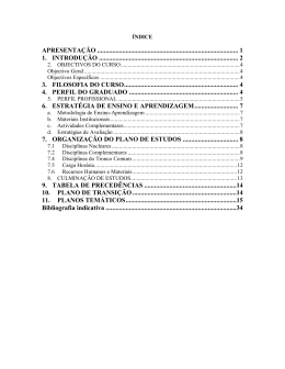 Curriculum de Licenciatura em Ciência Politica