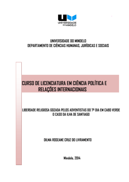 CURSO DE LICENCIATURA EM CIÊNCIA POLÍTICA E RELAÇÕES
