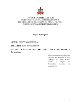 Projeto de Pesquisa AUTOR: EDIR VEIGA SIQUEIRA CO
