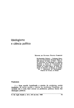 ideologismo e ci&ecirc;ncia pol&iacute;tica