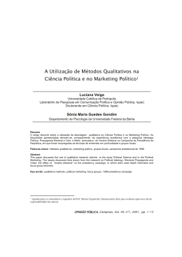 A Utiliza&ccedil;&atilde;o de M&eacute;todos Qualitativos na Ci&ecirc;ncia Pol&iacute;tica e