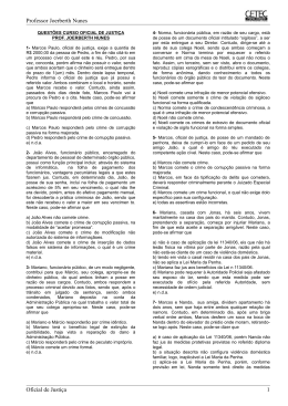 QUEST&Otilde;ES CURSO OFICIAL DE JUSTI&Ccedil;A