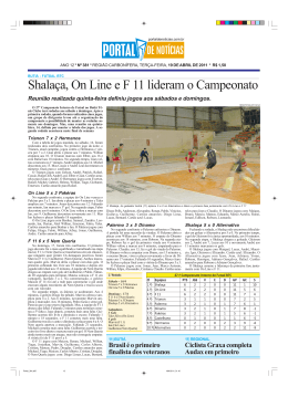 Shala&ccedil;a, On Line e F 11 lideram o Campeonato