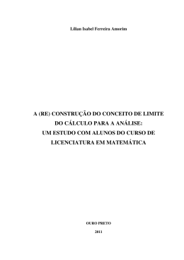 (re) construção do conceito de limite do cálculo para a análise