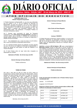 Diário Oficial – Edição 1467 - Prefeitura de Barreiras