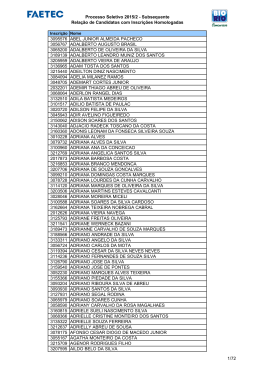 Relação de Inscrições Homologadas