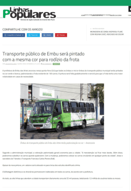 Transporte público de Embu será pintado com a mesma cor para