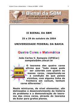 Quatro Cores e Matem&aacute;tica