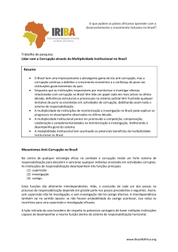 Lidar com a Corrup&ccedil;&atilde;o atrav&eacute;s da Multiplicidade