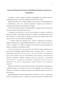 Inser&ccedil;&atilde;o Profissional de Pessoas com Defici&ecirc;ncia Mental