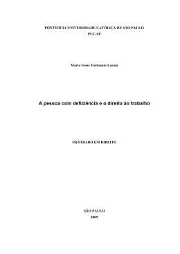 A pessoa com defici&ecirc;ncia e o direito ao trabalho