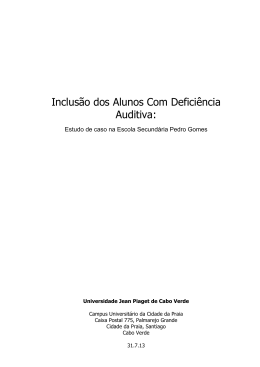 Inclus&atilde;o dos Alunos Com Defici&ecirc;ncia Auditiva: