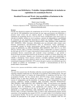 Pessoas com Defici&ecirc;ncia e Trabalho: (im