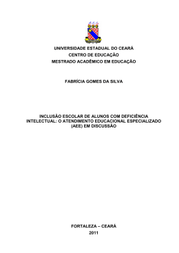 INCLUS&Atilde;O ESCOLAR DE ALUNOS COM DEFICI&Ecirc;NCIA