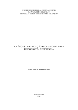 políticas de educação profissional para pessoas com deficiência