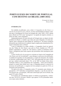 portugueses do norte de portugal com destino ao brasil (1805